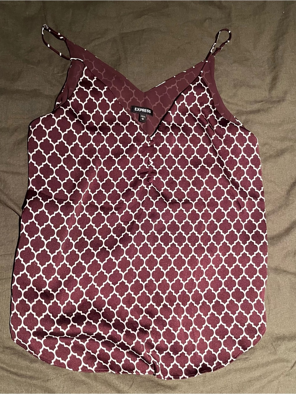 Express Burgundy Geometric Print Cami
